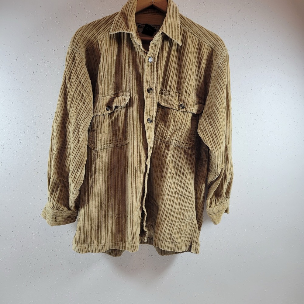 Vintage Protest Clothing Corduroy Shirt Mens S Excellent Wide Wale Button Down
